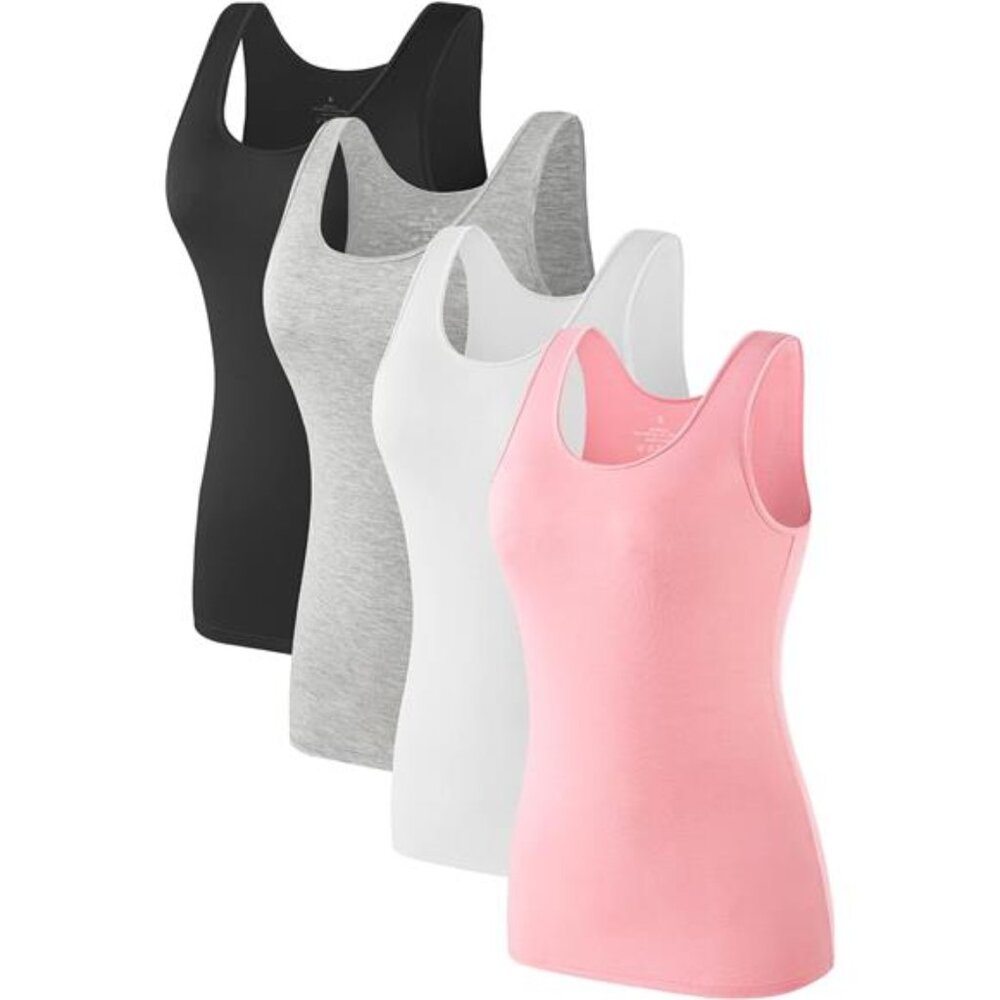 4 Pack Tank Top for Women Basic Undershirt Tanks Sleeveless Casual